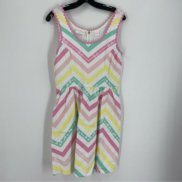 Stitch Shoppe by Loungefly Scoop Neck Striped Mini A Line Barbie Dress size M - Picture 1 of 3